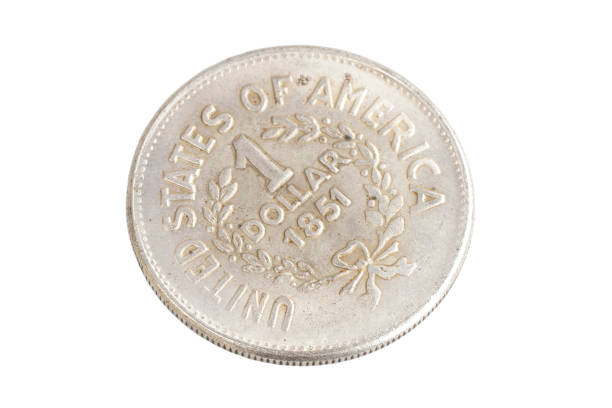 istock old vintage silver dollar isolated on background 1193894185