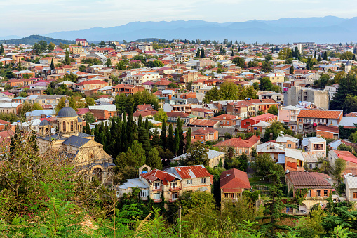 Panorama view of Kutaisi town in Georga, Imereti region.