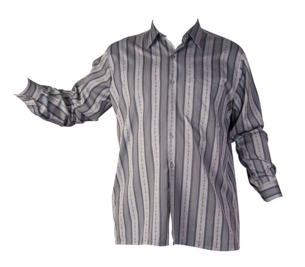 istock men's shirt with long sleeves isolated on a white background. 1193903368