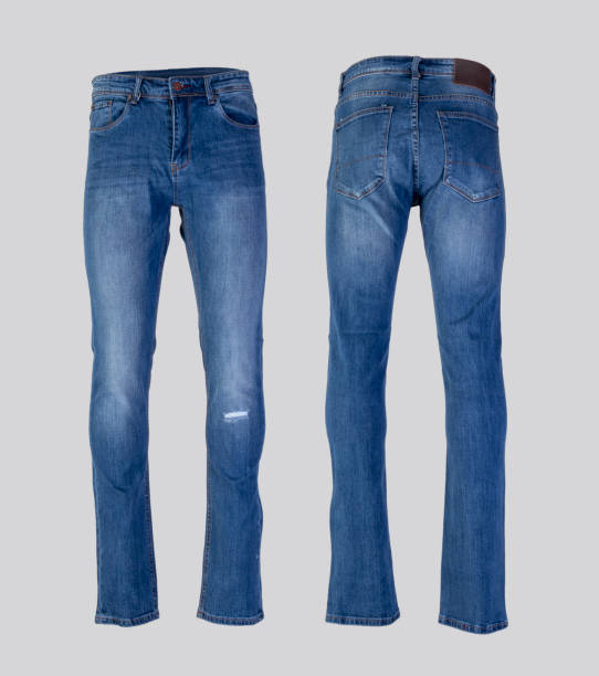 istock Men blue jeans isolated on white background, front and back view 1193904021