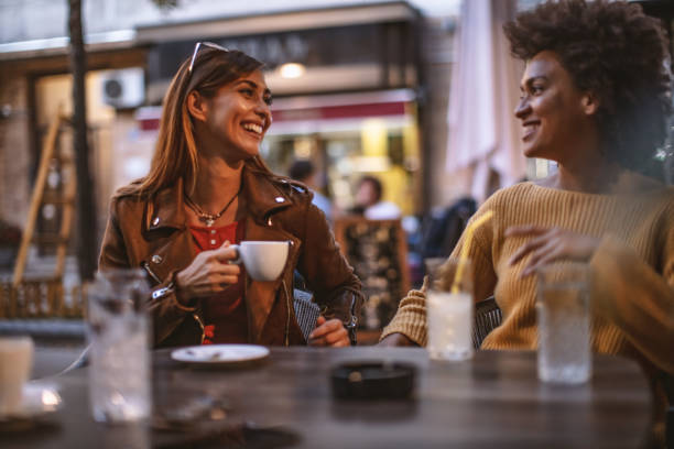 istock Best friends relax at cafe 1193904619