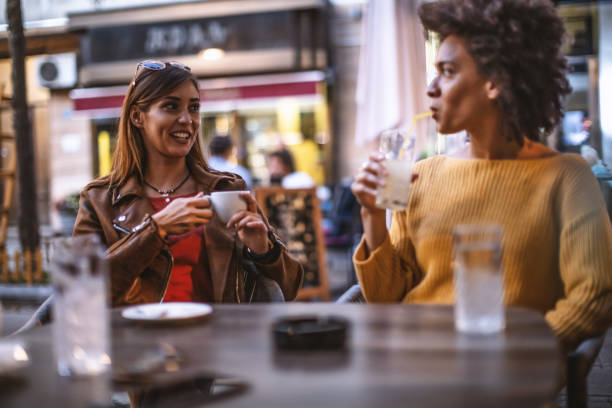 istock Best friends relax at cafe 1193904742