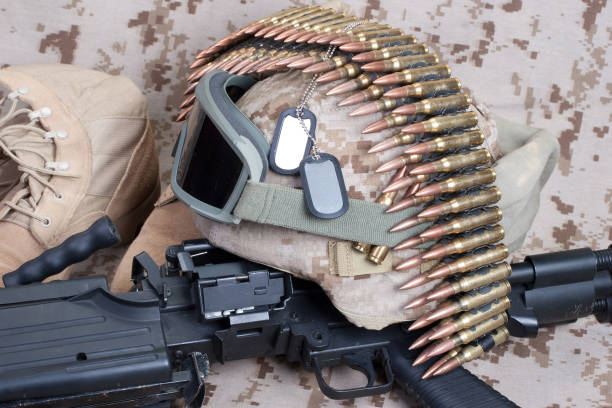 istock US Marines background concept with machine gun 1193906651