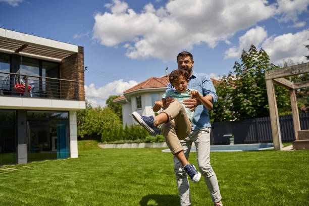 istock Happy father is enjoying weekend with his son 1193907070