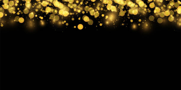 istock Texture background abstract black and golden Glitter and elegant for Christmas. Dust white. Sparkling magical dust particles. Magic concept. Abstract background with bokeh effect. 1193909113