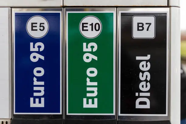 Gas/fuel station Euro95 E5, Euro95 E10 and B7