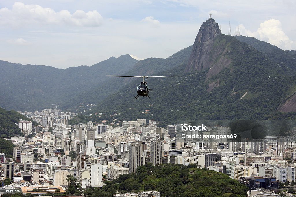 Rio de Janeiro sulla città Scape - Foto stock royalty-free di Elicottero