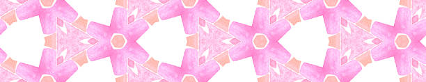 istock Pink orange vintage kaleidoscope Seamless Border S 1193918856