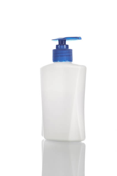 istock white container for liquid soap or shampoo with a blue cap-dropper isolated on white background 1193929159