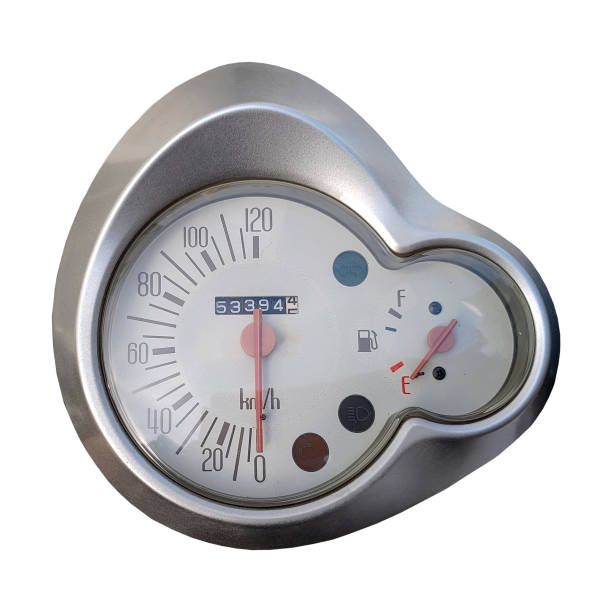 Motorcycle speedometer and Fuel Gauge on white background
