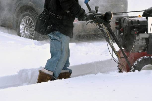 istock Man Snow Blowing his Driveway after a Winter Storm 1193930514