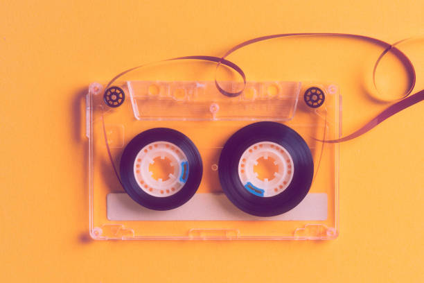 istock music tape on a yellow background 1193950955