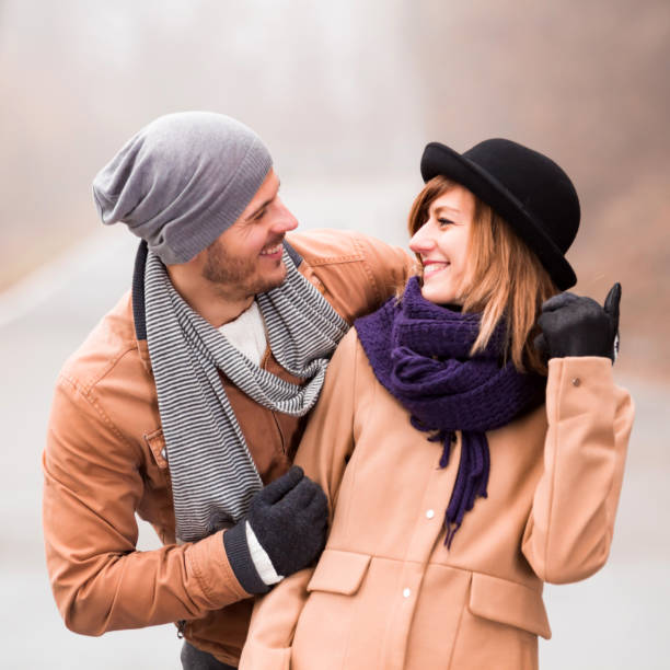 istock Couple enjoying outdoors in cold autumn / winter time. 1193951058