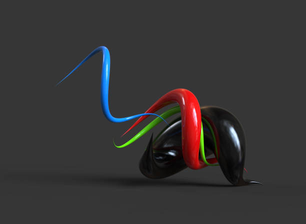 istock Abstract Trendy Wallpaper. Futuristic 3D Object with Dynamic Waves 1193954075