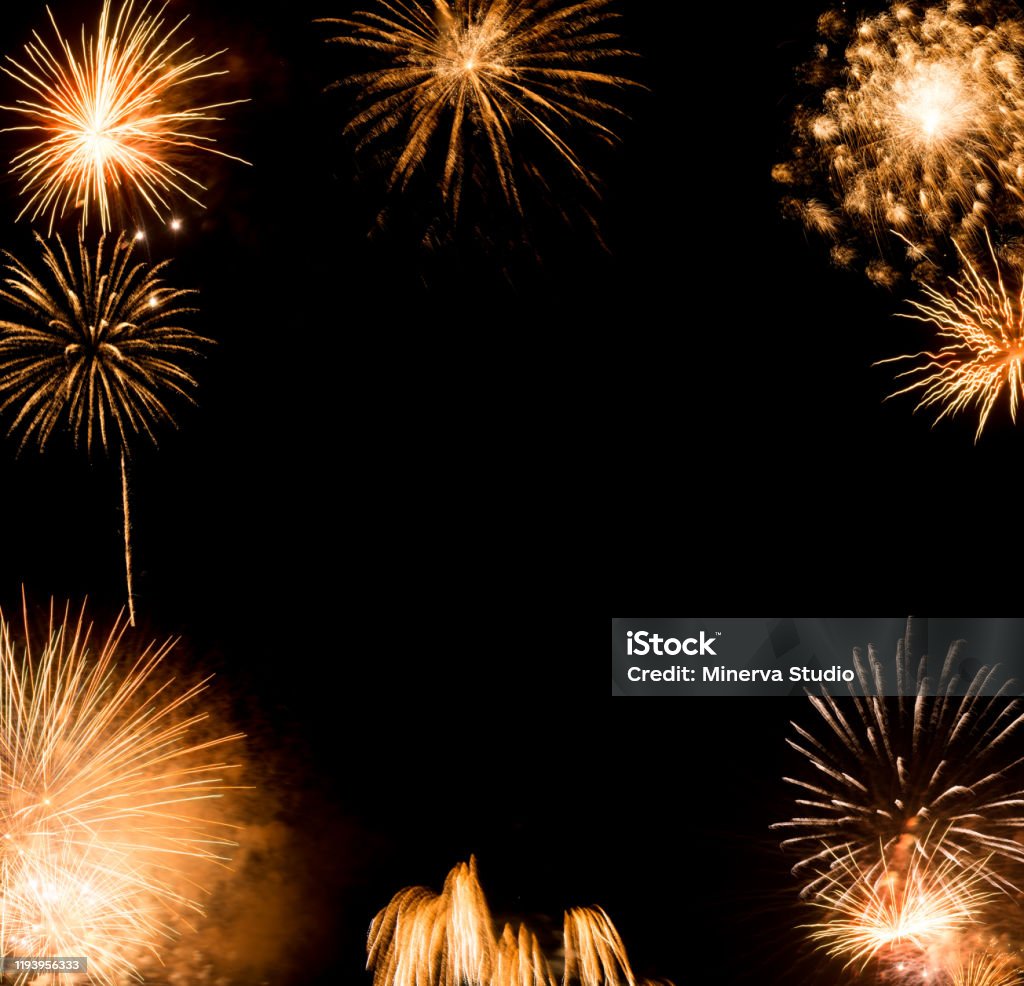New Year Fireworks Background New Year Wishes Stock Photo ...