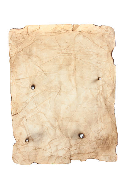 istock old style yellow paper with bullet holes 119395951