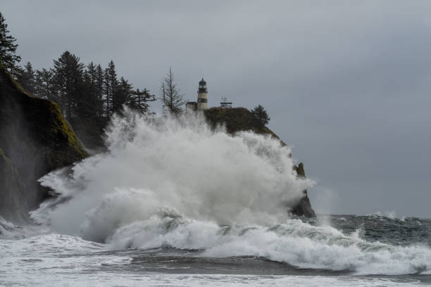 istock Rough Surf Along Ocean At Cape Disappointment 1193981005