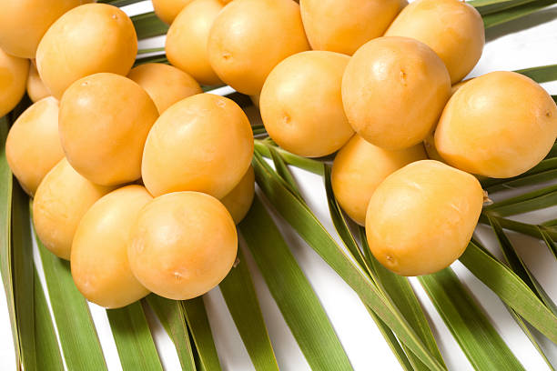 istock Bunch of fresh dates on the leaf 119398548