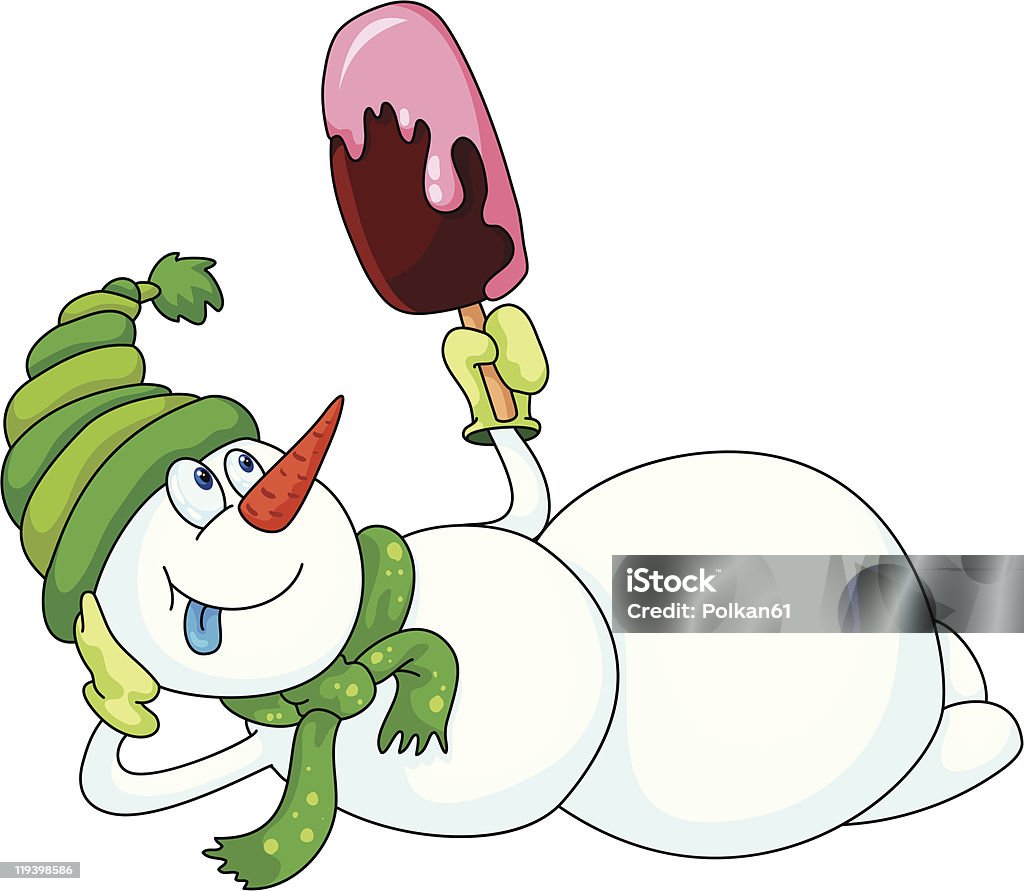 Bonhomme de neige avec la glace - clipart vectoriel de Aliment surgelé libre de droits