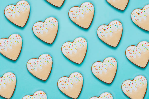 istock Pattern of heart shape cookies 1193987689
