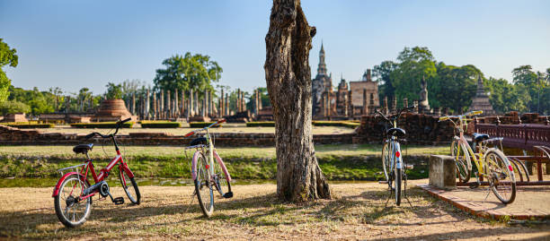 istock parked bikes in front of sukhothai historical park 1193987896
