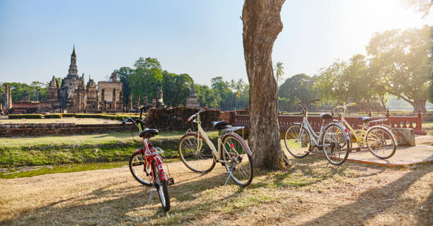 istock parked bikes in front of sukhothai historical park 1193987906