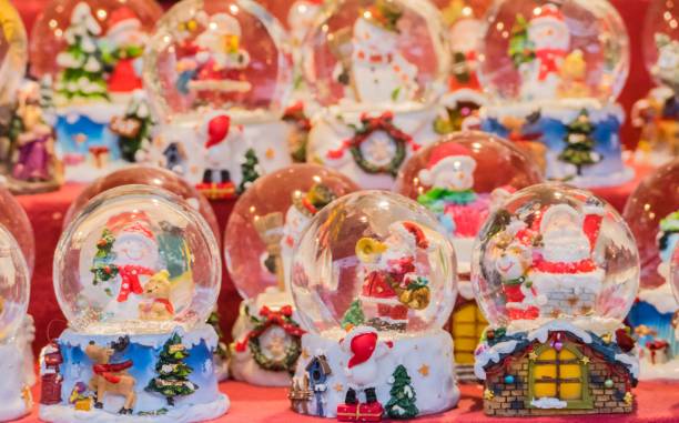 istock Snow Globes on Christmas Market 1193994077