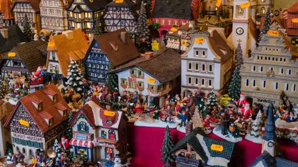 Photo of Miniature Village Christmas Market Stall