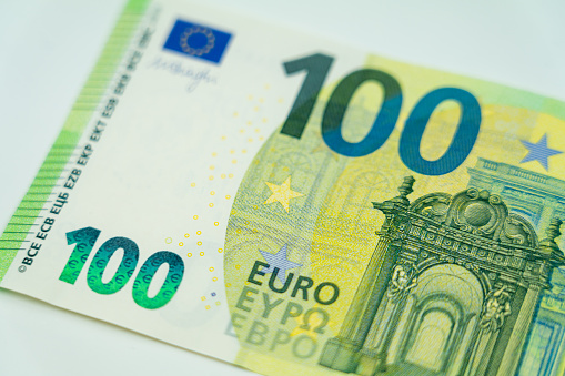 Irish euro currency note