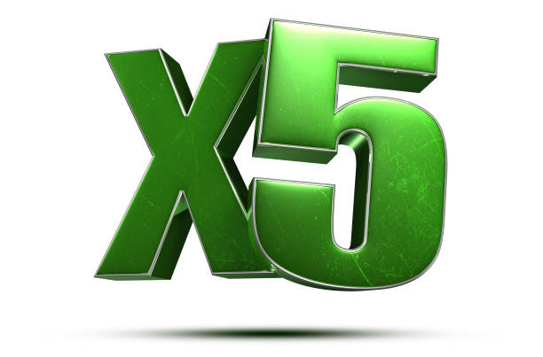 x5 green 3d. - impetus imagens e fotografias de stock