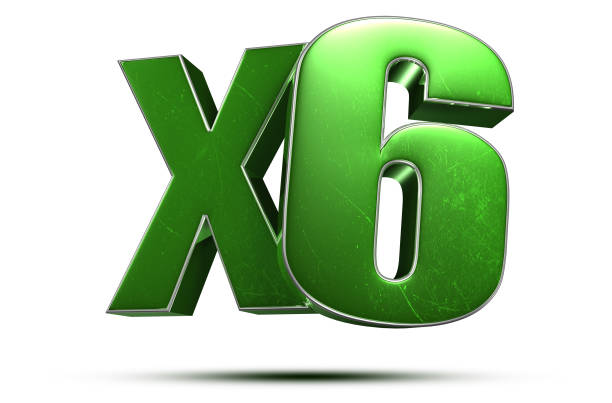 x6 green 3d. - impetus imagens e fotografias de stock