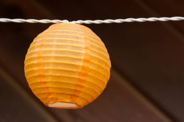 istock Japanese lantern paper light orange 1193999124