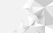 Abstract white 3d low polygonal background. Vector illustration