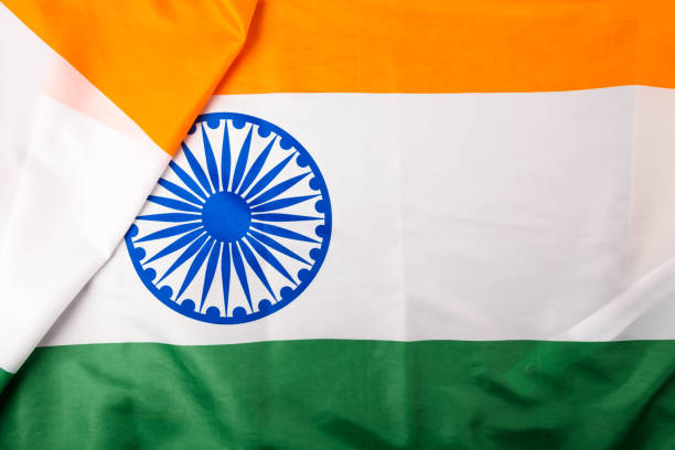 istock Indian republic day, flat lay top view, Indian flag background 1193999936