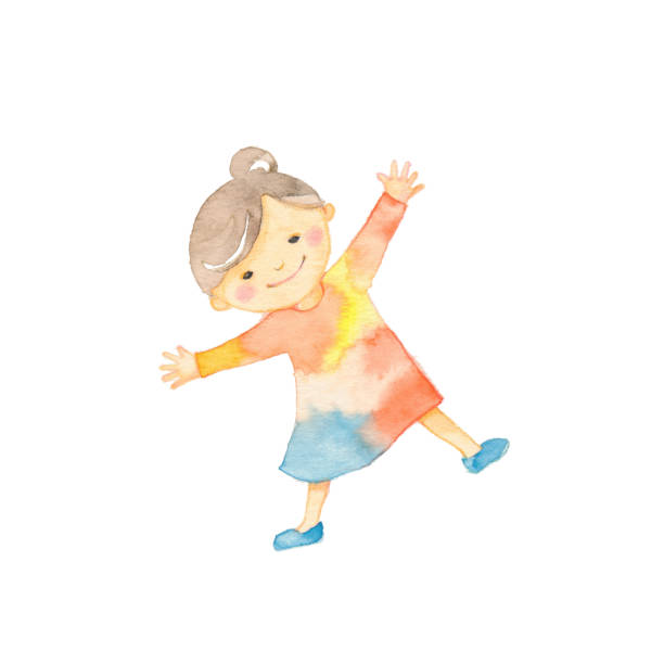 прекрасная девушка - arms outstretched teenage girls jumping flying stock illustrations