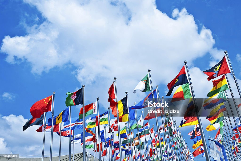 Die Flagge von jedem Land - Lizenzfrei Blau Stock-Foto