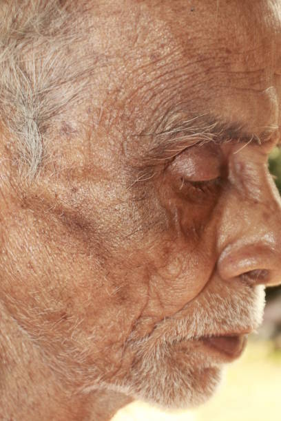 istock Closeup of Asian eighty plus senior man face. 1194013014