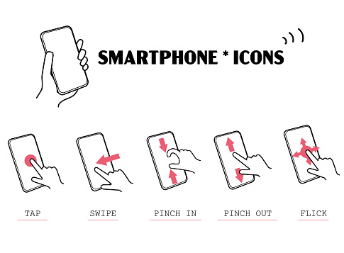 The icon set which operates a smartphone