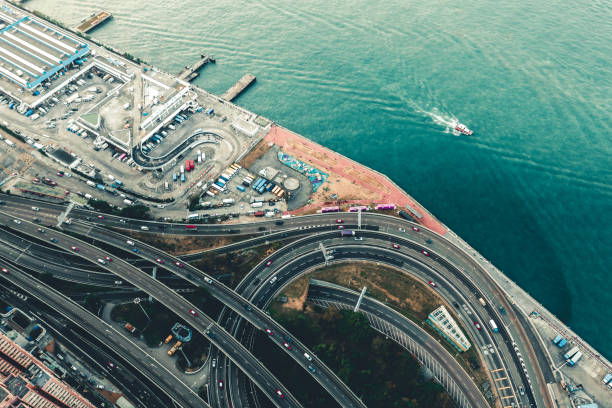 China - East Asia, Hong Kong, Aerial View, Architecture, Bridge - Built Structure