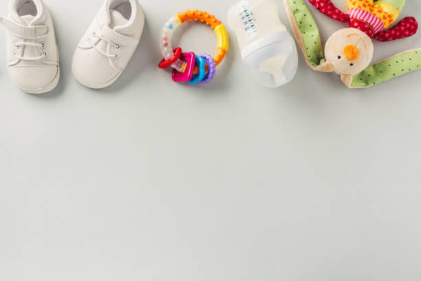 istock Baby care accessories flat lay 1194016757