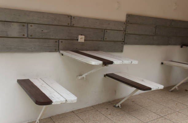 istock folding table with seats in a street cafe. 1194018347