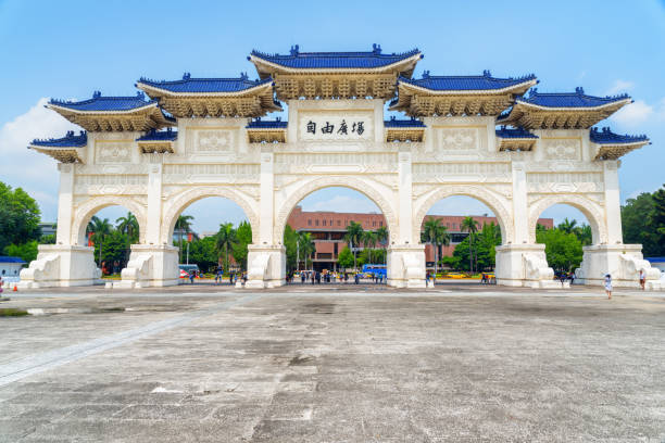 Wonderful view of the Gate of Great Piety, Taipei, Taiwan Wonderful view of the Gate of Great Piety at Liberty Square in Taipei, Taiwan. The square is a popular tourist destination of Asia. chiang kai shek photos stock pictures, royalty-free photos & images