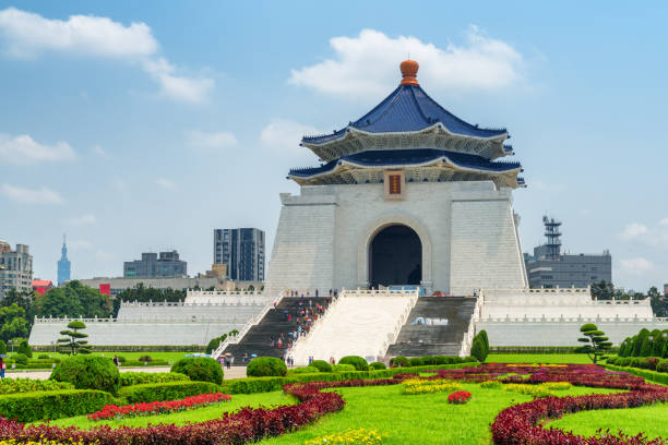 Awesome view of the National Chiang Kai-shek Memorial Hall Awesome view of the National Chiang Kai-shek Memorial Hall at Liberty Square in Taipei, Taiwan. The memorial hall is a famous national monument, landmark and popular tourist attraction of Asia. chiang kai shek photos stock pictures, royalty-free photos & images