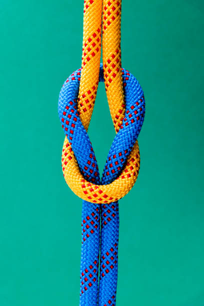istock Reef knot on green background 1194021657
