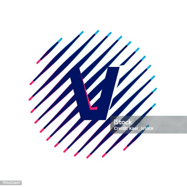 원 안쪽에 빠른 속도 라인을 경사진 V 문자 로고 1위에 대한 스톡 벡터 아트 및 기타 이미지 - 1위, 기울어진, 날기 ...