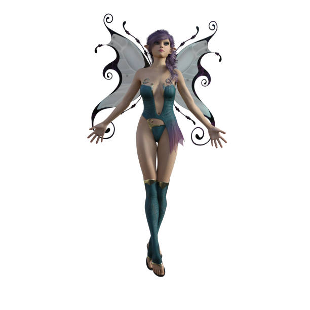 istock Beautiful fairy isolated on white, 3d render. 1194023621