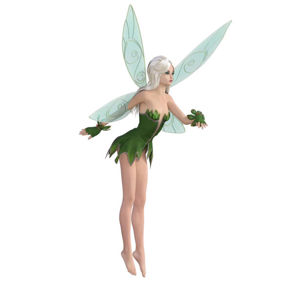 istock Beautiful fairy isolated on white, 3d render. 1194023644