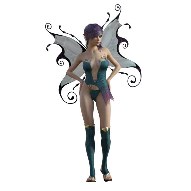 istock Beautiful fairy isolated on white, 3d render. 1194024241