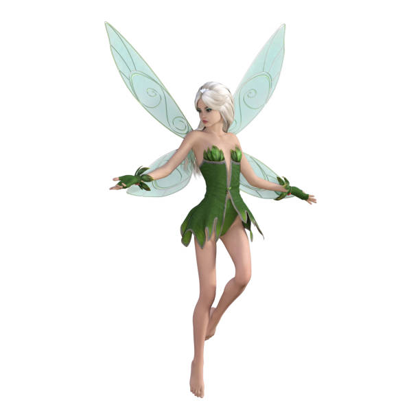 istock Beautiful fairy isolated on white, 3d render. 1194024255
