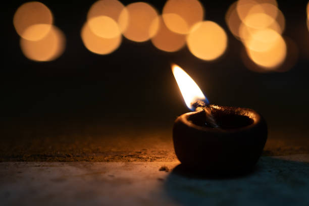 istock Diya (oil lamp) with beautiful bokeh 1194024368